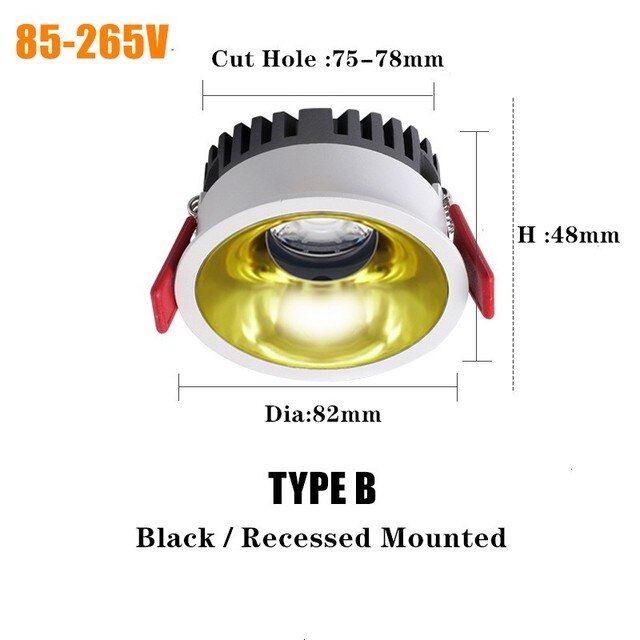 Dimmable LED Downlight Recessed Ceiling lamp 7W 12W 15W AC220V 110V LED Ceiling Downlight Dimmable led Downlight LED Spot Light