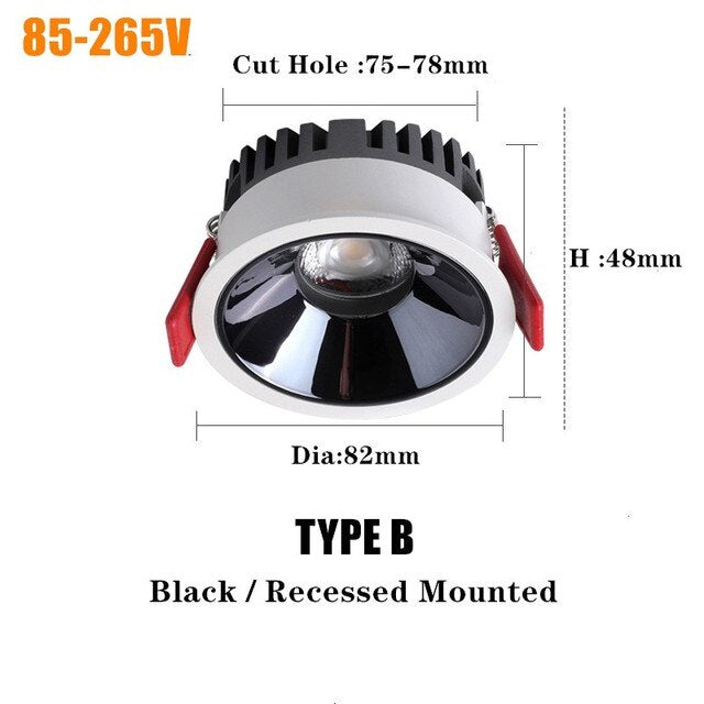 Dimmable LED Downlight Recessed Ceiling lamp 7W 12W 15W AC220V 110V LED Ceiling Downlight Dimmable led Downlight LED Spot Light
