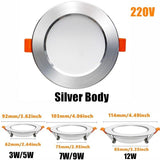 Dimmable LED Downlight Recessed Ceiling lamp 7W 12W 15W AC220V 110V LED Ceiling Downlight Dimmable led Downlight LED Spot Light