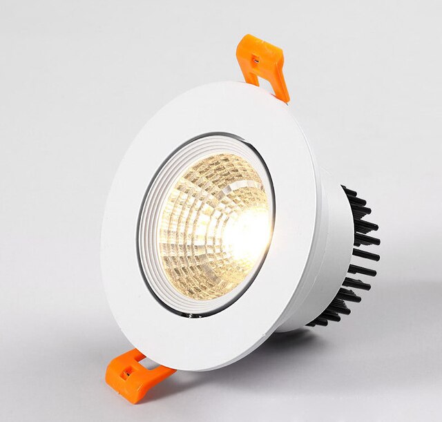 Dimmable LED Recessed Downlight 3W 5W 7W 12W 15W Bhite/Black Body Ceiling Spot Light with 90-265V LED Driver 3000K 4000K 6000K