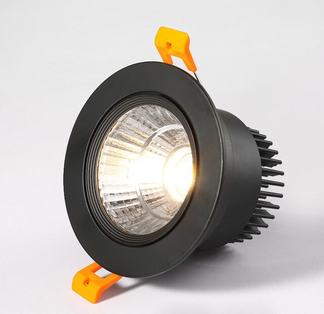 Dimmable LED Recessed Downlight 3W 5W 7W 12W 15W Bhite/Black Body Ceiling Spot Light with 90-265V LED Driver 3000K 4000K 6000K
