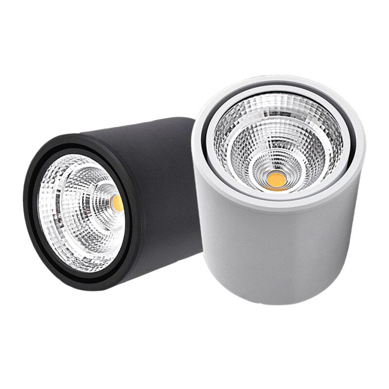 Dimmable LED downlight COB spotlight 7W 9W 12W 15W 18W 24W adjustable angle aluminum surface mounted light indoor lighting