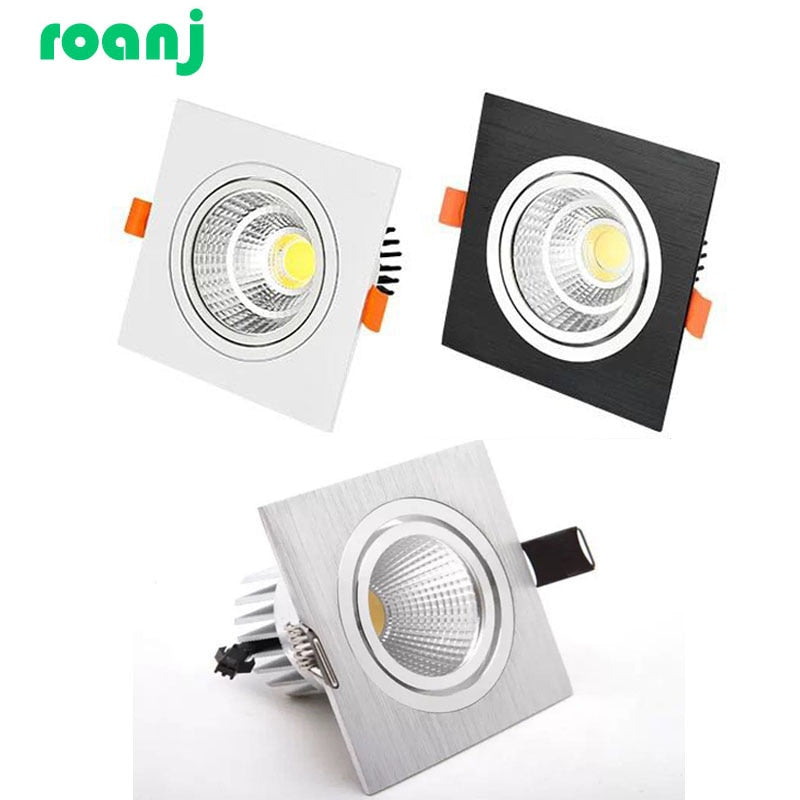 Dimmable LED downlight COB spotlight ceiling light AC85-265V 7w9w12w15w20w 25w recessed downlight  squar led panel light