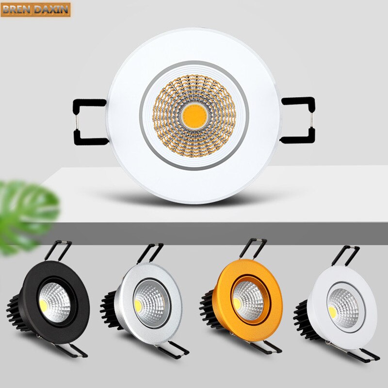 Dimmable LED downlight spotlight AC85V265V recessed COB ceiling light cabinet living room wine cabinet bookcase image wall store