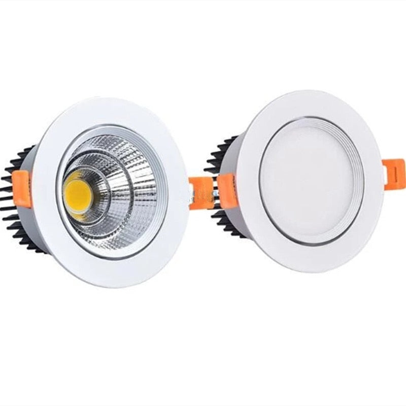 Dimmable LED embedded COB Spotlight Ceiling lamp AC85-265V 3W 5W7W9W12W15W 18W Aluminum recessed downlights round Led Spot Light