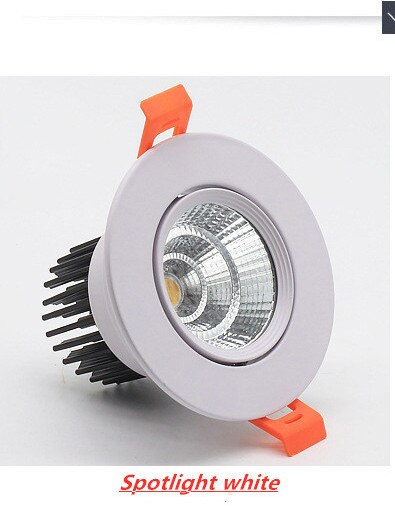 Dimmable LED recessed downlight spotlight. 3w5w7w10w12w15w20w30w, COB, AC110-220V