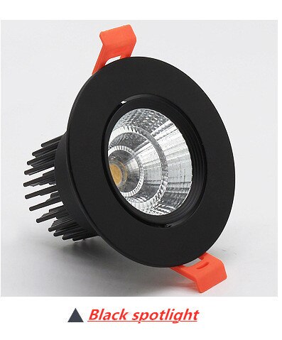 Dimmable LED recessed downlight spotlight. 3w5w7w10w12w15w20w30w, COB, AC110-220V
