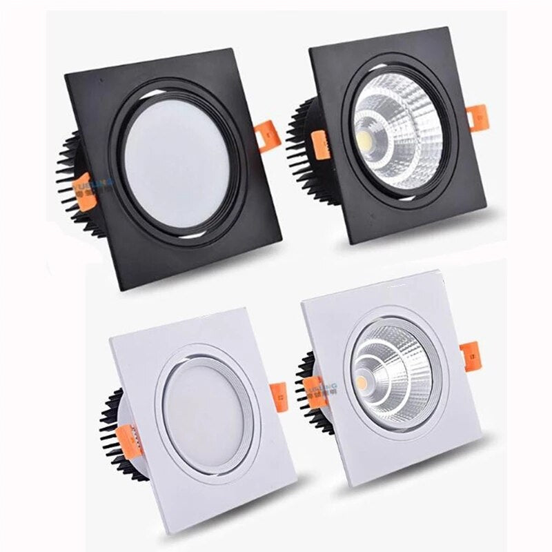 Dimmable Led Downlight 3W 5W 7W 9W 12W 15W Angle Adjustable COB Ceiling Spot Light AC85-265V Recessed Lamp Indoor Lighting