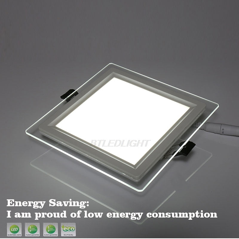 Dimmable Led Downlight Light 18W Round/Square Glass Edge Led Panel Light Ceiling Recessed Down lights For Home Lighting