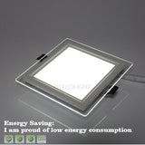 Dimmable Led Downlight Light 18W Round/Square Glass Edge Led Panel Light Ceiling Recessed Down lights For Home Lighting