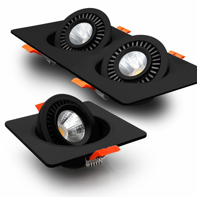 Dimmable Led Downlight Single / Double Downlight Adjustable Angle For Living Room Bedroom Kitchen Ceiling Lamp