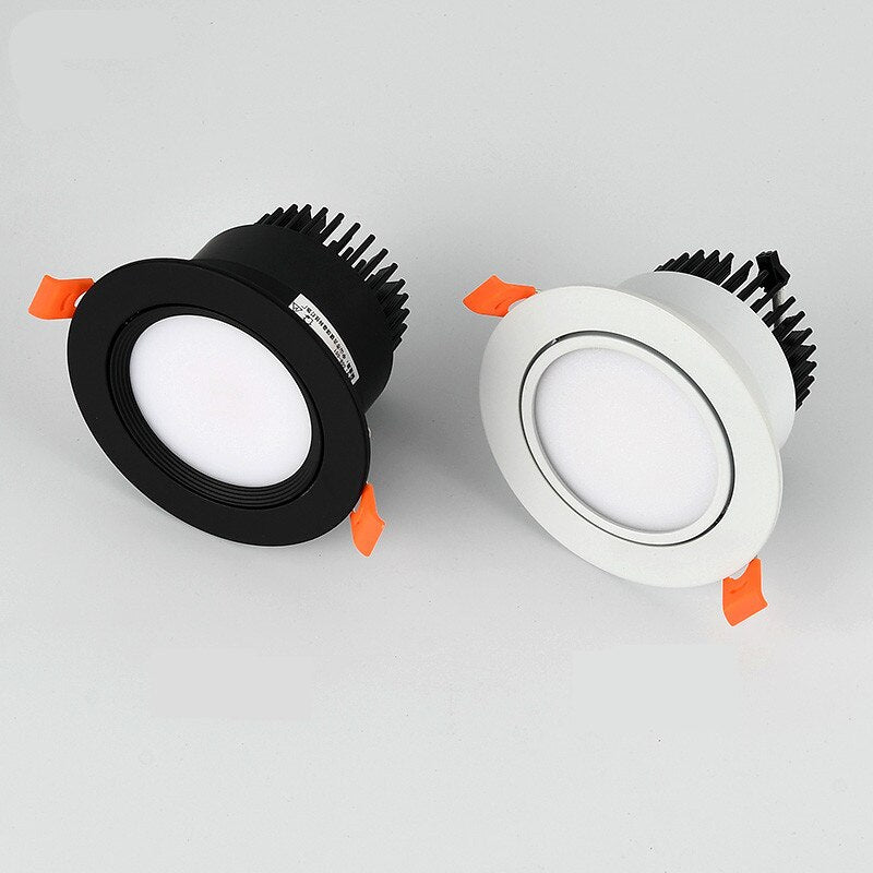 Dimmable anti-glare LED downlight, ceiling spotlight, AC85-230V, indoor lighting, 5W, 7W, 9W, 12W, 15W, 18W