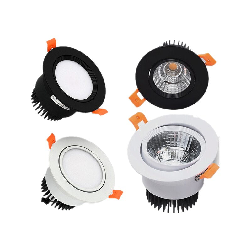 Dimming AC110-220V Recessed Downlight 4 Kinds Of Round 5w 7w 9w 9w 12w 15w 18w COB LED Ceiling Light Spotlight LED Light Househo