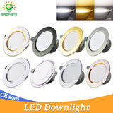 Downlight 3W 5W 15W 18W  led Downlight 3000k 4500K 6000K AC220V-240V recessed led downlight Kitchen living room Indoor downlight
