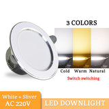 Downlight 3W 5W 15W 18W  led Downlight 3000k 4500K 6000K AC220V-240V recessed led downlight Kitchen living room Indoor downlight