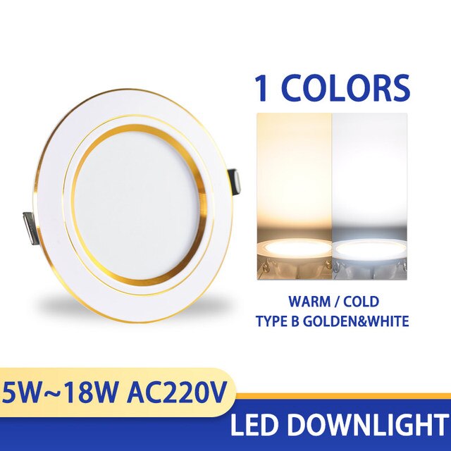 Downlight 3W 5W 15W 18W  led Downlight 3000k 4500K 6000K AC220V-240V recessed led downlight Kitchen living room Indoor downlight