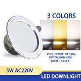 Downlight 3W 5W 15W 18W  led Downlight 3000k 4500K 6000K AC220V-240V recessed led downlight Kitchen living room Indoor downlight