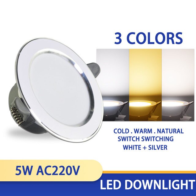 Downlight 3W 5W 15W 18W  led Downlight 3000k 4500K 6000K AC220V-240V recessed led downlight Kitchen living room Indoor downlight