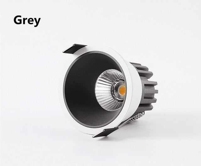 Downlights Dimmable Anti Glare Recessed AC220v 90-260v 7W 12W 15W Lamp Round Led Cob Ceiling Room Bedroom Spot Light Home Decor