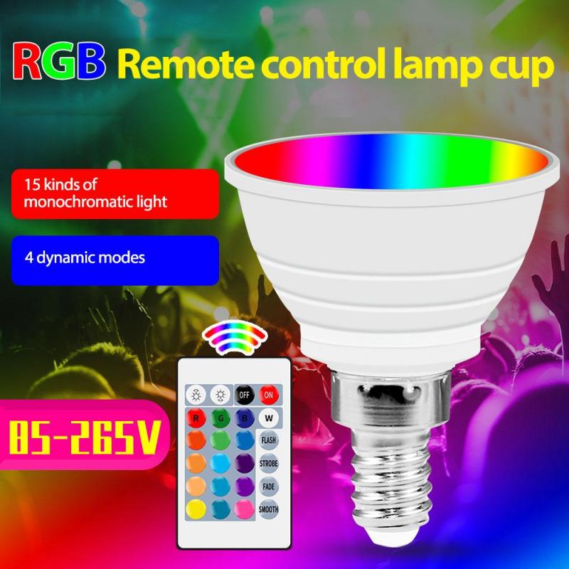 E27/E14/GU10/MR16 LED Lamp Cup Spotlight Remote Control Colorful RGB Lamp Bulb Smart Color Background Decorative Downlight New