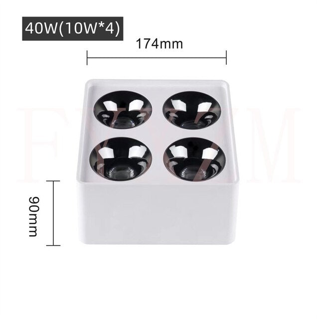 Embedded surface mounted various styles COB spotlight led adjustable angle 24° bedroom living room downlight 10W 20W 30W 40W