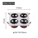 Embedded surface mounted various styles COB spotlight led adjustable angle 24° bedroom living room downlight 10W 20W 30W 40W