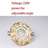 European Gold Garland Laciness White Led Downlights For Ceilings Kitchen Living Room Loft 5W 7W 7.5Cm Hole Indoor Recessed Lamp
