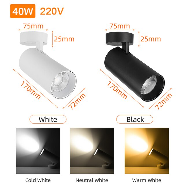 Folding Led Spot Light Ceiling Spots 5/7/10/15/25/40W Surface Down Light 220V Led Spotlights Downlights For Bedroom Living Room