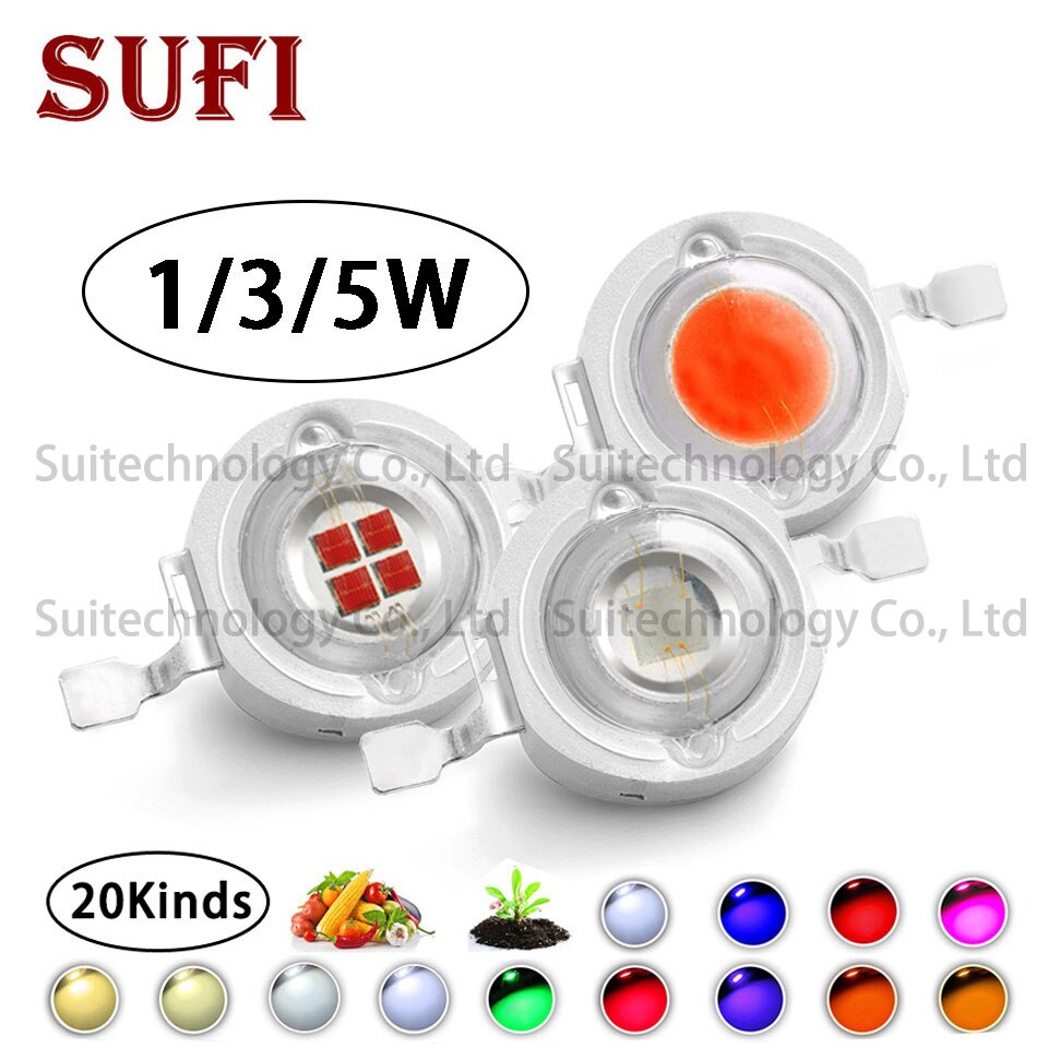 Full Watt 1W 3W 5W High Power Light Beads Warm Cold White Red Green Blue lamp Bulb Diodes LED Chip For Spot light Downlight