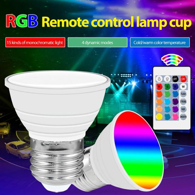 GU10 E27 LED Light Bulb Colorful  Energy Saving Spotlight Lamp Remote Control LED Spotlights Downlight LED lamp