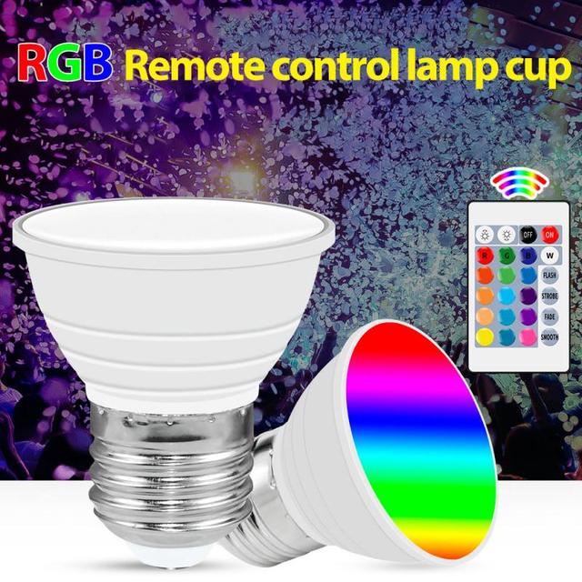 GU10 E27 LED Light Bulb Colorful  Energy Saving Spotlight Lamp Remote Control LED Spotlights Downlight LED lamp
