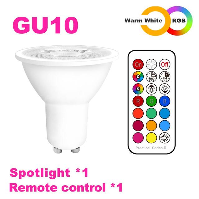 GU10 LED Lamp E27 Night Smart Spot Light Bulb Color Spotlight Neon Sign RGB Tape With Controller Lighting COB 220V 110V Dimmable