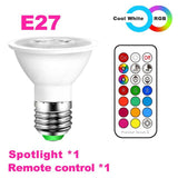 GU10 LED Lamp E27 Night Smart Spot Light Bulb Color Spotlight Neon Sign RGB Tape With Controller Lighting COB 220V 110V Dimmable