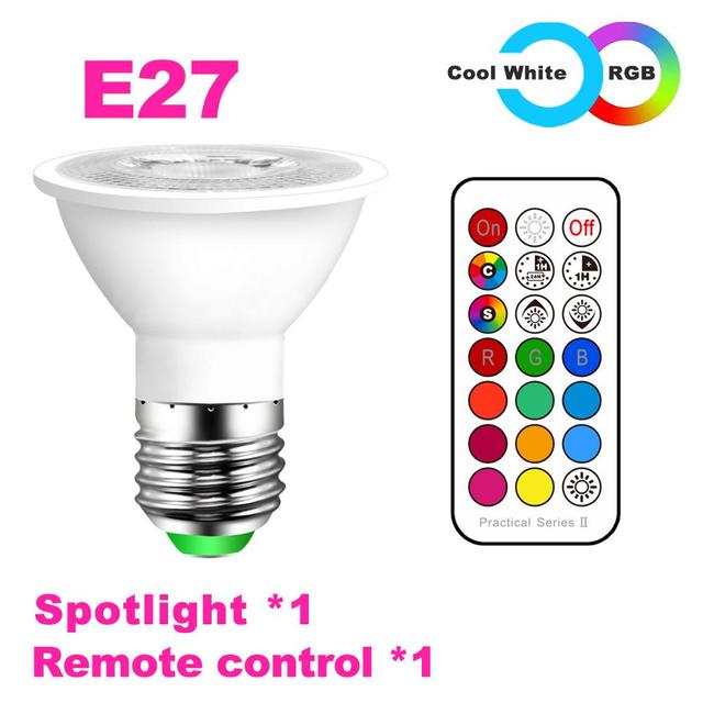 GU10 LED Lamp E27 Night Smart Spot Light Bulb Color Spotlight Neon Sign RGB Tape With Controller Lighting COB 220V 110V Dimmable