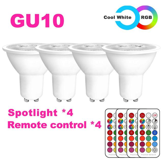 GU10 LED Lamp E27 Night Smart Spot Light Bulb Color Spotlight Neon Sign RGB Tape With Controller Lighting COB 220V 110V Dimmable