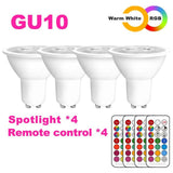GU10 LED Lamp E27 Night Smart Spot Light Bulb Color Spotlight Neon Sign RGB Tape With Controller Lighting COB 220V 110V Dimmable