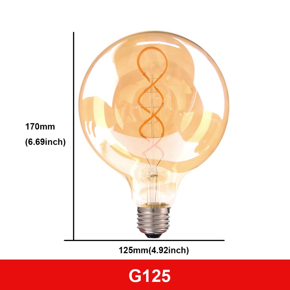 E27 LED Bulb 220V Dimmable Vintage Spiral LED Filament Light Bulb A19 4W Retro Incandescent Decoration Led Lighting Lamp Ampoule