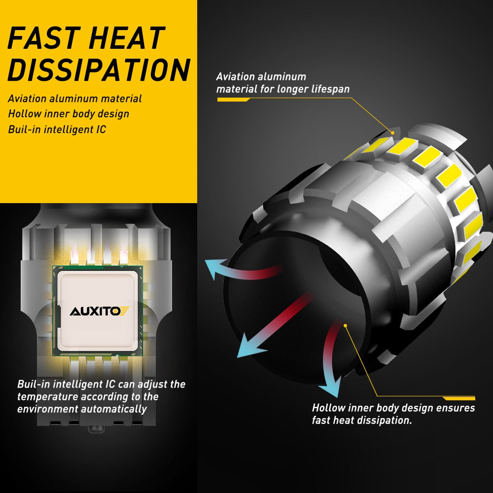  2x 7443 7444 T20 W21/5W LED Light For Lada Kalina Granta Vesta DRL LED Bulbs 12V 6500K White Super Bright 3030 4014 SMD