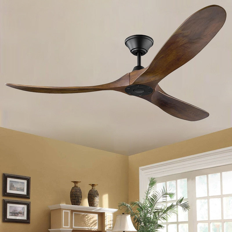 60 ,70 ,88 Inch Large Ceiling Fan Only Remote Control DC Motor Reverse Wood Blades Fans Lighting High Quantity Design Wooden Fans