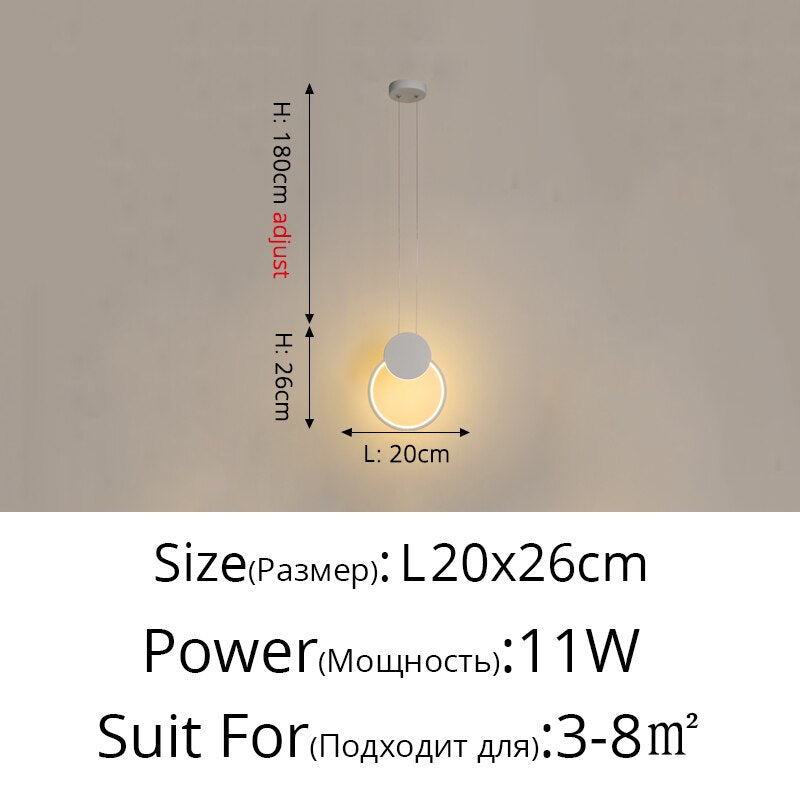 Novelty Nordic Led Pendant Lights For Living Room Bedroom Bedside Bar Wall Decor Lighting Geometry Hanging Lamps Kitchen Fixture