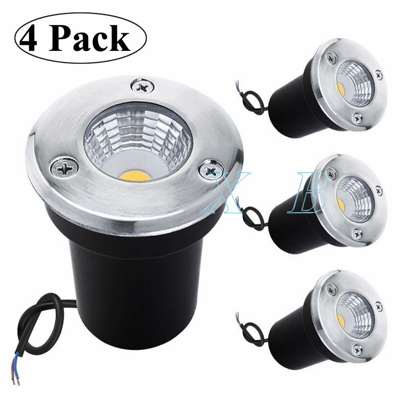 4 Pack IP68 Waterproof LED underground Light 5W 10W 15W Outdoor Ground Garden Path Floor Buried Yard Spot Landscape 110V220V 12V