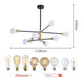Modern Nordic Sputnik Black Chandeliers LED Lamp Home Lighting Indoor Fixtures Pendant Ceiling Not Included Bulbs 2021 New