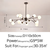 Creative Gold Black Chandelier Lights For Living Room Bedroom G9 Lamps Fixtures Lustres Indoor Lighting Luminaria Without Bulbs