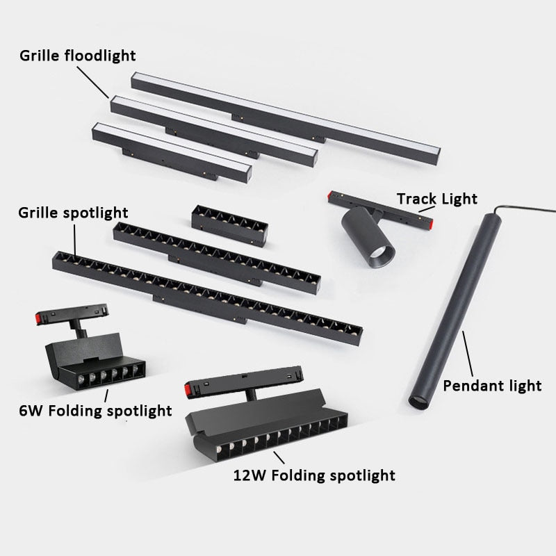  Modern Magnetic Track Lights Embedded LED Spotlight Downlight Living Room Without Main Light Lighting Grille Lamp Series