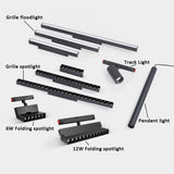 QIUBOSS Modern Magnetic Track Lights Embedded LED Spotlight Downlight Living Room Without Main Light Lighting Grille Lamp Series