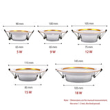  LED Downlight AC 220V 230V 240V Ceiling light 5W 9W 12W 15W 18W Gold Body Led spotlight for living room