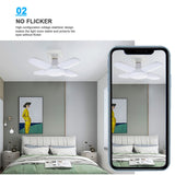 LED Bulb Fan Blade AC85-265V 28W Foldable Led Light Bulb Lampada For Home Ceiling Light  Small Garage Light night lamp