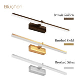 Modern Wall Light Fixture Brown White Silver Golden Led Wall Lamp 55 80 100 cm Long Picture Light Aluminum Bathroom Mirror Light