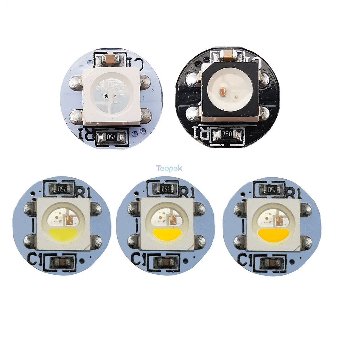 20-500pcs 5050 SMD WS2812B RGB SK6812 RGBW LED Chip Addressable With Mini PCB board (10mm*3mm) Heatsink Black White PCB DC5V