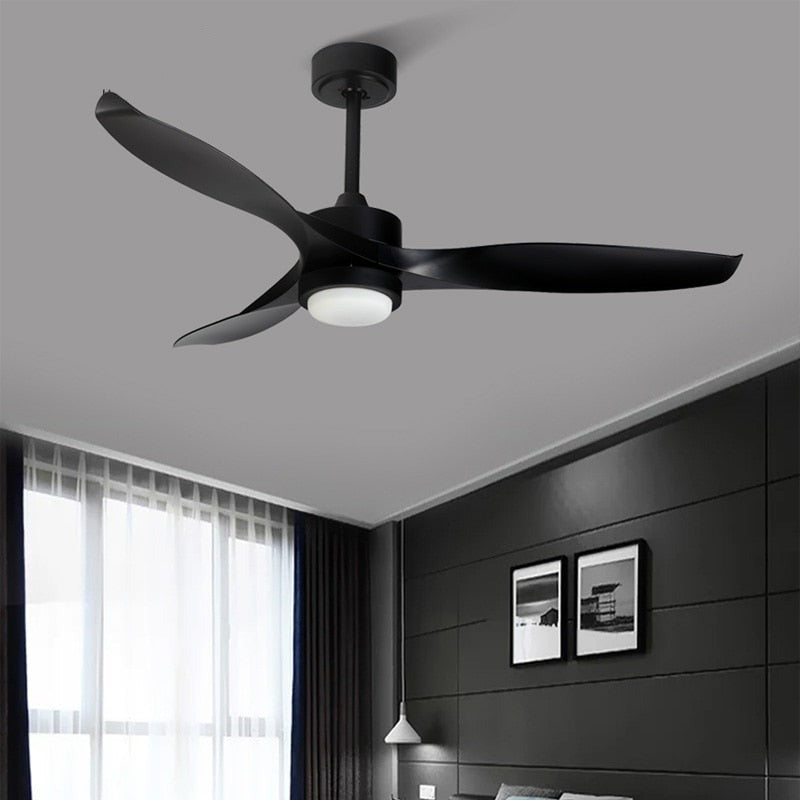SOVE Black Modern Led Ceiling Fans With Lights Simple Ceiling Light Fan With Remote Control White Fan Lamp Ventilador De Techo